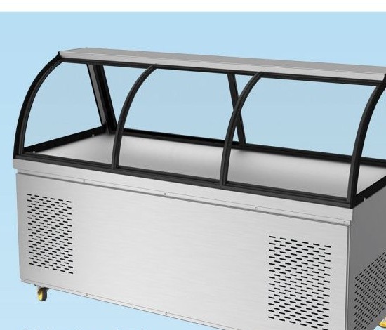 Cooked food and fresh food display cabinet