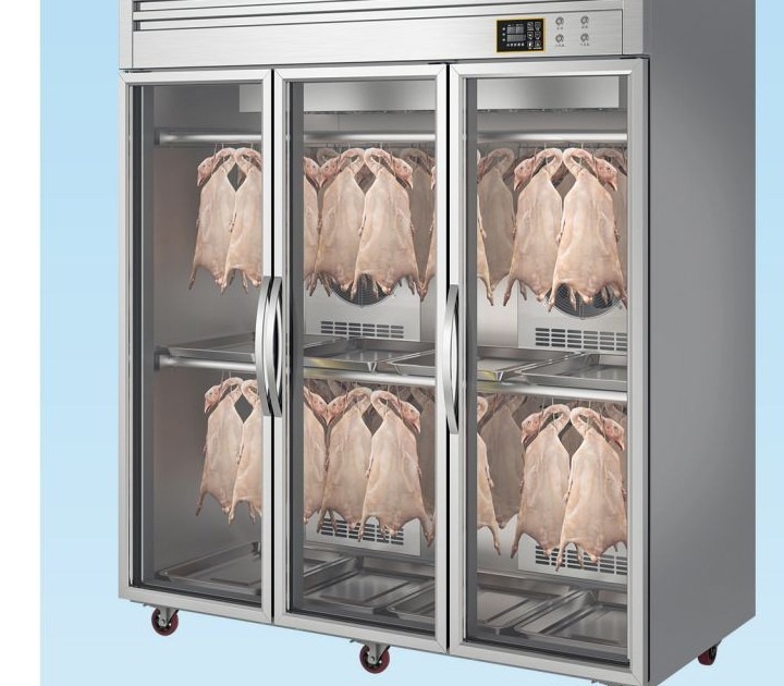 Meat hanging and duck drying display cabinet
