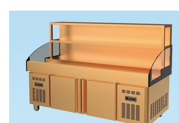 Open shelf ordering and ingredient display cabinet
